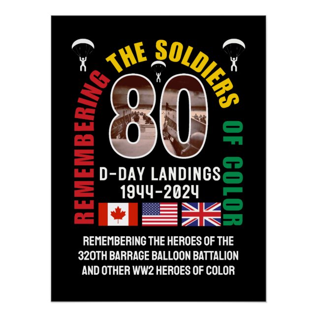 D-DAY LANDINGS 80th Anniversary Soldiers of Colour Poster (Front)