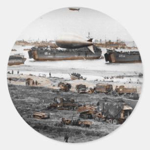 D-Day Landings Assorted Images Classic Round Sticker