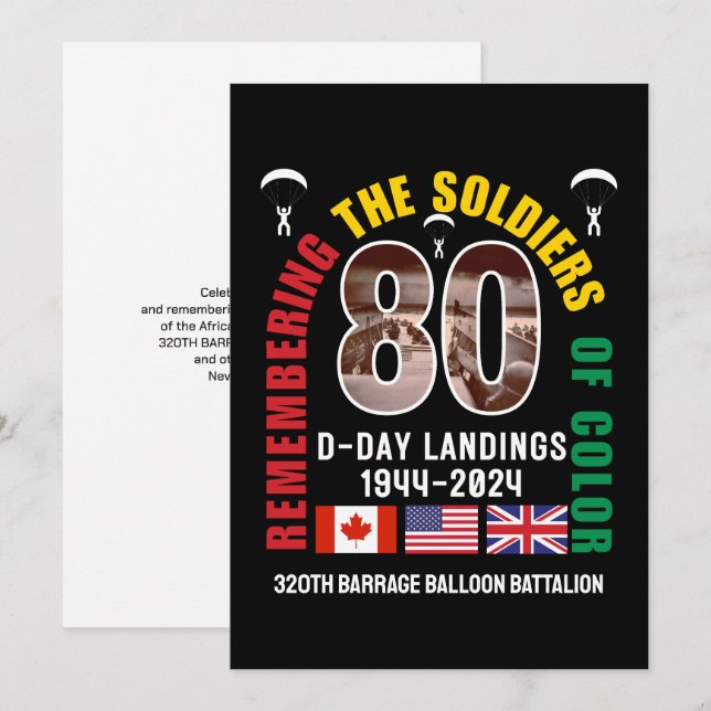 D-DAY NORMANDY LANDINGS WW2 80th Anniversary  Holiday Card (Front/Back)