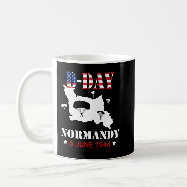 D-Day Normandy Paratrooper Normandy 1944 Gifts Swe Coffee Mug (Left)