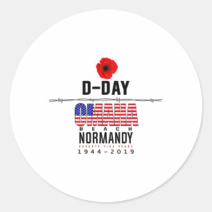 D Day Omaha Beach Anniversary Classic Round Sticker