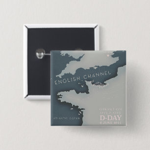 D-Day Operation overlord Military poster. 15 Cm Square Badge