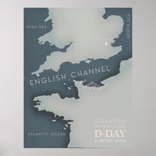 D-Day Operation overlord Military poster. Poster (Front)