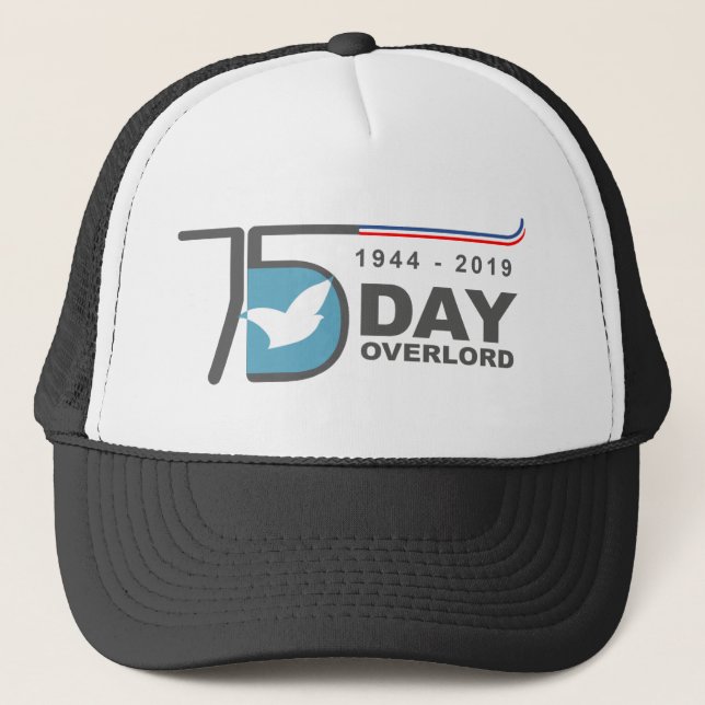 D-Day Overlord 1944 2019 Normandie Trucker Hat (Front)