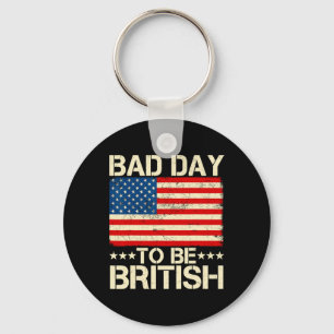 D Day To Be British 4th Of July American Flag Wome Key Ring