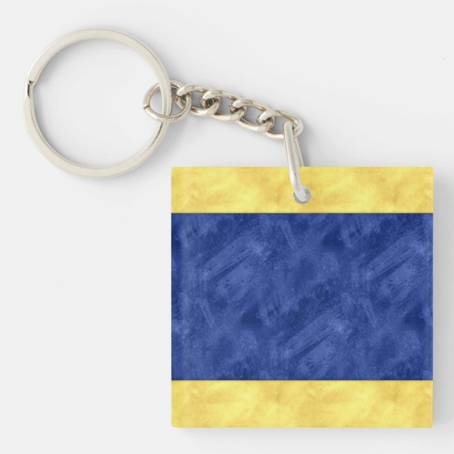 D Delta Watercolor Nautical Signal Maritime Flag Key Ring (Front)