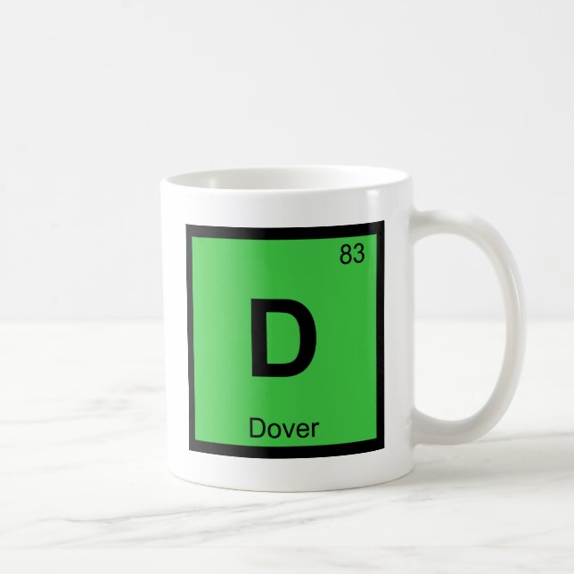 D - Dover Delaware Chemistry Periodic Table Symbol Coffee Mug (Right)