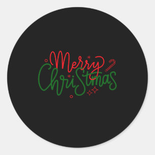 D Family Christmas Family Name  Classic Round Sticker