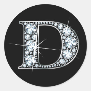"D" Faux-"Diamond Bling" Sticker