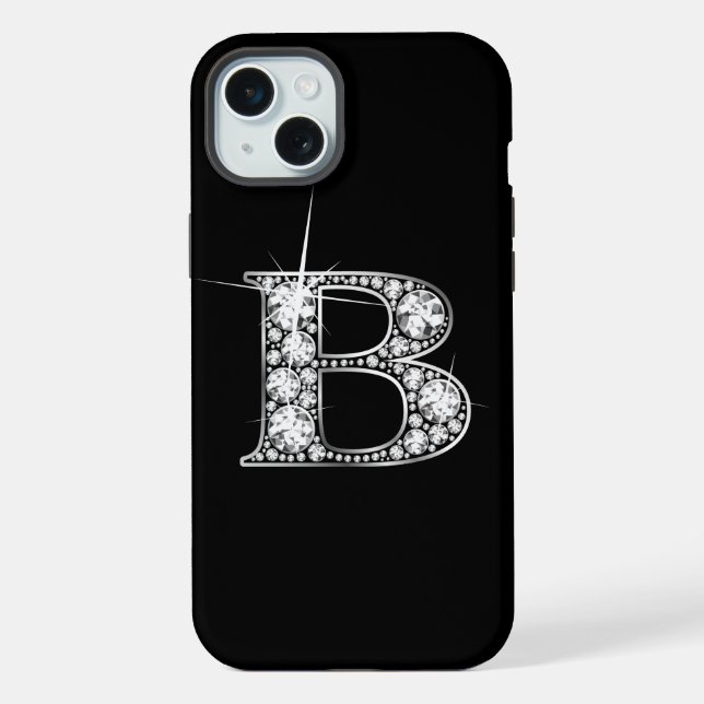 D Faux Diamond Monogram iPhone Case (Back)