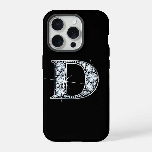 D Faux Diamond Monogram iPhone Case (Back)