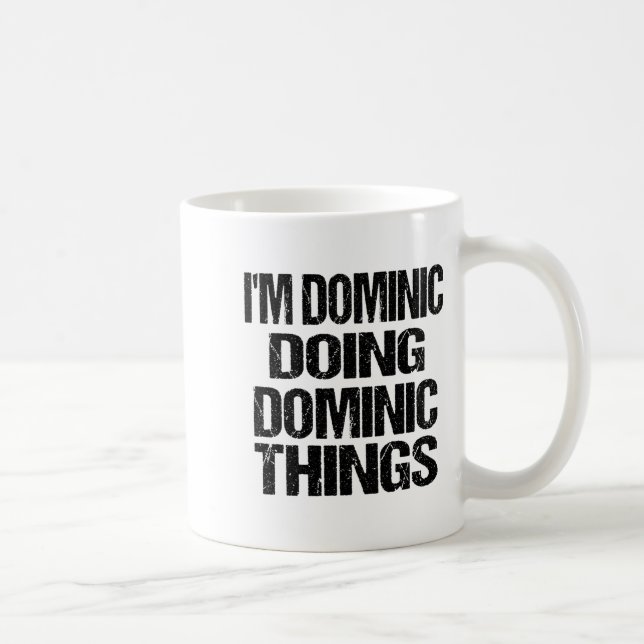 D First Name Dominic Doing Dominic Things Long Sle Coffee Mug (Right)
