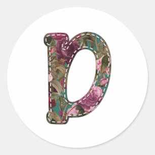 D flower classic round sticker