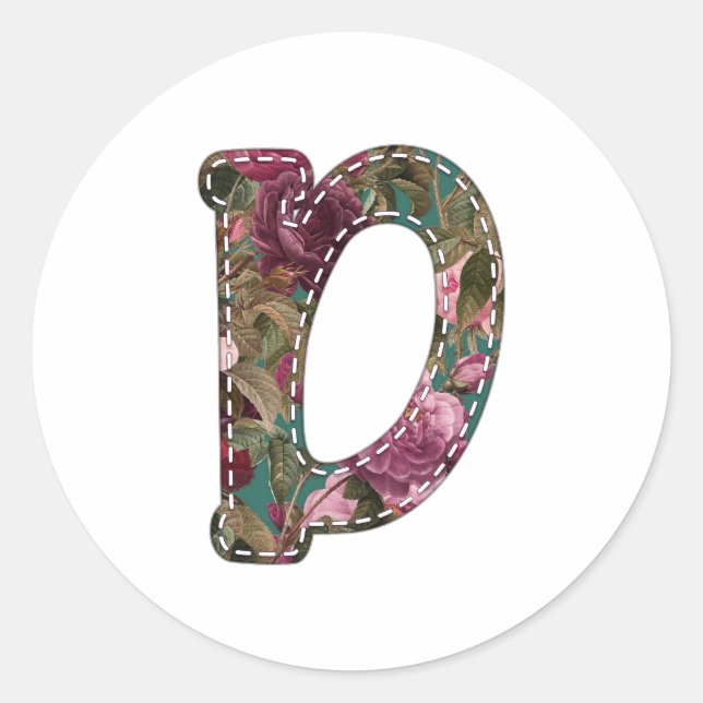 D flower classic round sticker (Front)