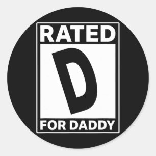D For Daddy Funny Fathers Day Classic Round Sticker