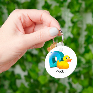 D for Duck Alphabet Bright Letter Key Ring