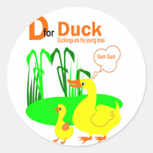 D For Duck Classic Round Sticker