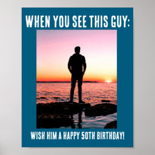 D Funny 50th Milestone Birthday Poster