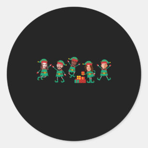 D Funny Face Photo Christmas Elf  Classic Round Sticker