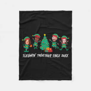 D Funny Face Photo Christmas Elf Fleece Blanket