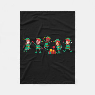 D Funny Face Photo Christmas Elf Fleece Blanket