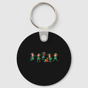 D Funny Face Photo Christmas Elf Key Ring