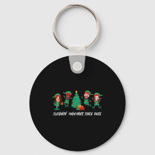 D Funny Face Photo Christmas Elf  Key Ring