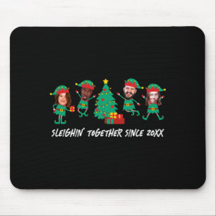 D Funny Face Photo Christmas Elf Mouse Mat