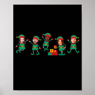 D Funny Face Photo Christmas Elf  Poster