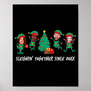 D Funny Face Photo Christmas Elf Poster