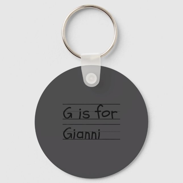 D G Is For Gianni Name Student Kindergarten  Key Ring (Front)