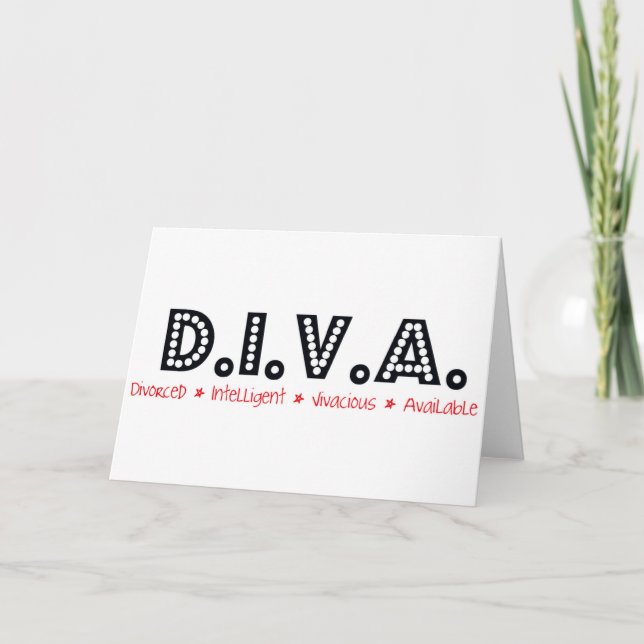 D.I.V.A. Divorced Woman Card (Front)