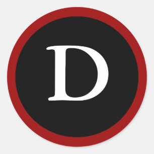 D : Initial D Letter D Red, White & Black Sticker