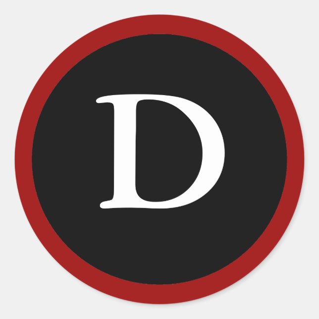 D : Initial D Letter D Red, White & Black Sticker (Front)