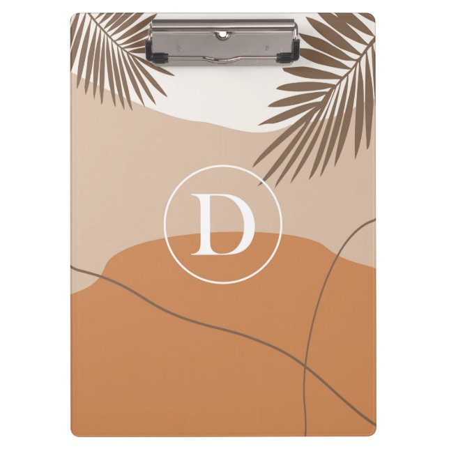 D - Initial Monogram Letter D Abstract Design Clipboard (Front)