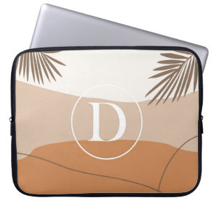 D - Initial Monogram Letter D Abstract Design Laptop Sleeve