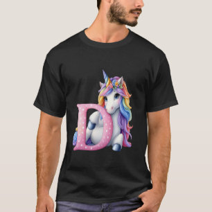 D Initial Unicorn Letter Monogram Alphabet Birthda T-Shirt
