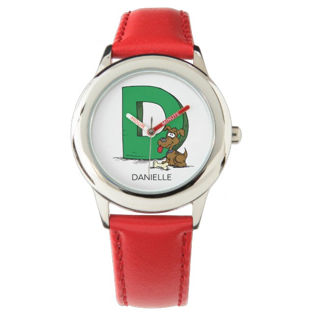 D is for ___ custom name Kid's Watch (Front)