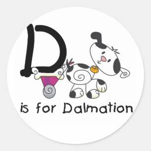 D is for Dalmation T-shirts and Gifts Classic Round Sticker