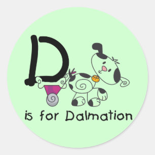 D is for Dalmation T-shirts and Gifts Classic Round Sticker