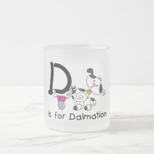 D is for Dalmation T-shirts and Gifts Frosted Glass Coffee Mug