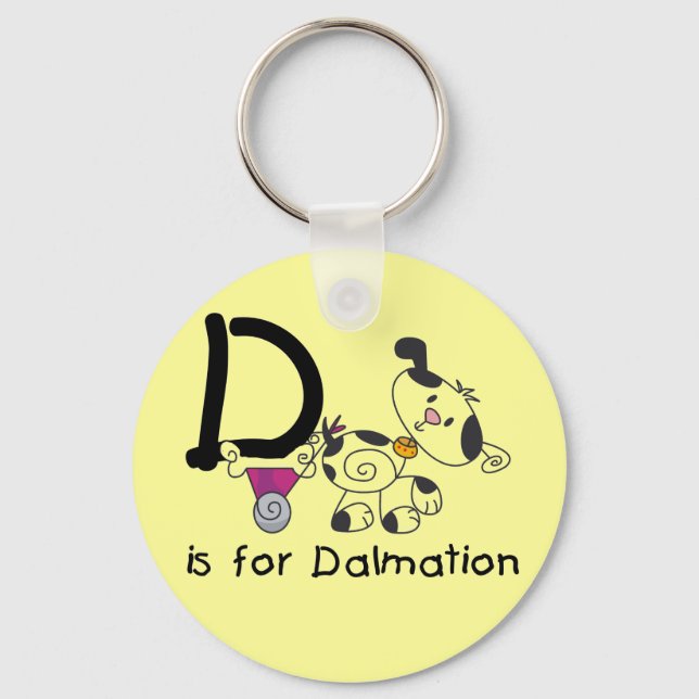 D is for Dalmation T-shirts and Gifts Key Ring (Front)