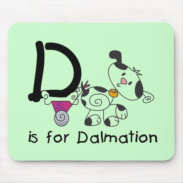D is for Dalmation T-shirts and Gifts Mouse Mat (Front)