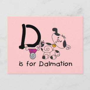 D is for Dalmation T-shirts and Gifts Postcard