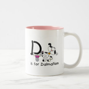 D is for Dalmation T-shirts and Gifts Two-Tone Coffee Mug