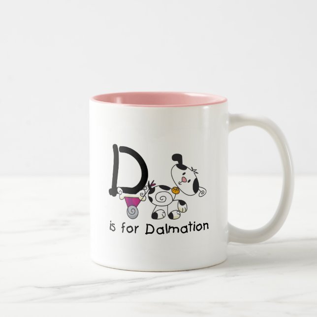 D is for Dalmation T-shirts and Gifts Two-Tone Coffee Mug (Right)