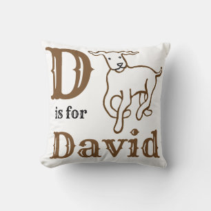 D is for David baby boy  Cushion