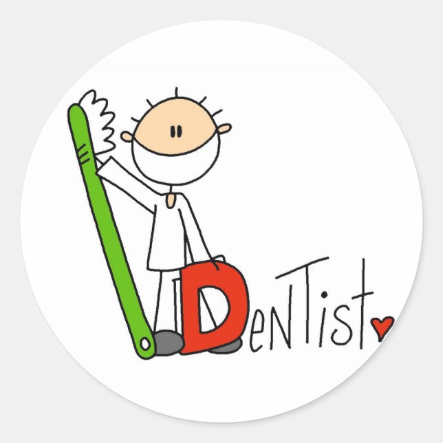 D is for Dentist Classic Round Sticker (Front)