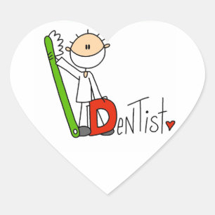 D is for Dentist Heart Sticker
