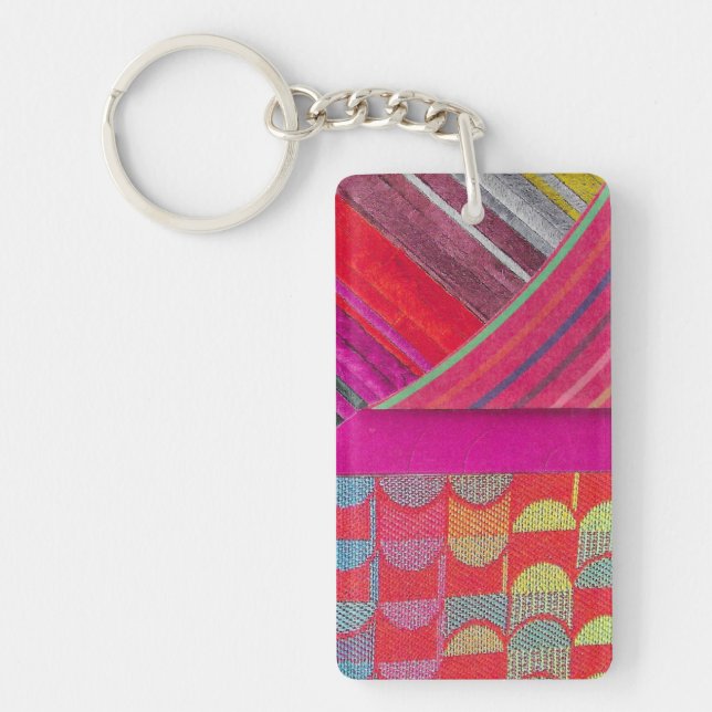 D is for diagonal collage key ring (Front)
